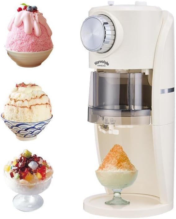 Snow Cone Machine - Shaved Ice Machine Equipped With Stainless Steel Blade Adjustment Knob to Freely Adjust the Thickness of the Snowflakes and 2 Reusable Plastic Ice Mold Cup (Black)