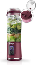 Mélangeur portatif Ninja BC151CR Blast, sans fil, bol de 530 ml, mélangeur personnel pour boissons frappées et smoothies, sans BPA, couvercle antifuite et bec verseur, rechargeable par USB-C, pièces lavables au lave-vaisselle, rouge canneberge