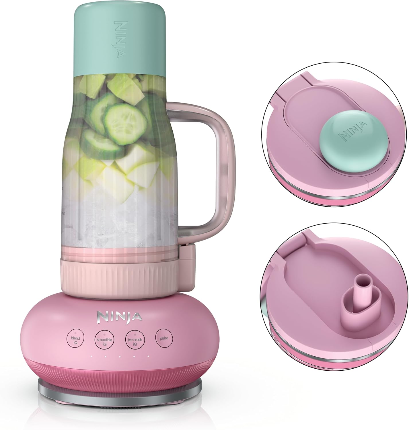 Ninja Blendboss™ | Personal Blender for Smoothies & Frozen Drinks | 26oz Travel Tumbler with LeakProof Lid, Chug Spout & Detachable Straw | Auto-iQ Technology | Watermelon Bubble Gum | DB351GN