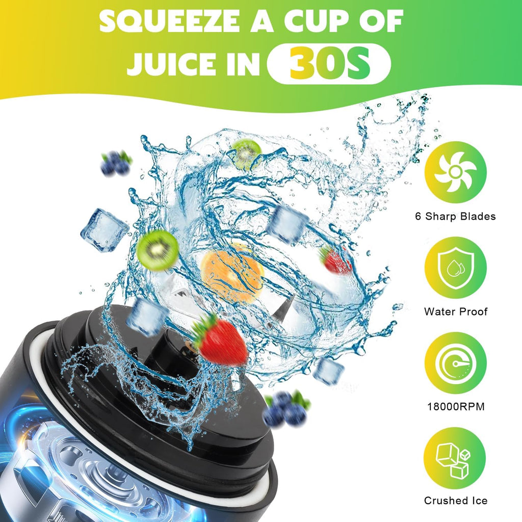 Mixeur portable personnel pour milkshakes et smoothies avec manchon isolant | Bouteille shaker électrique à protéines de 590 ml, couvercle de voyage, rechargeable USB-C, mini-mixeur sans fil pour cuisine, voyage, salle de sport