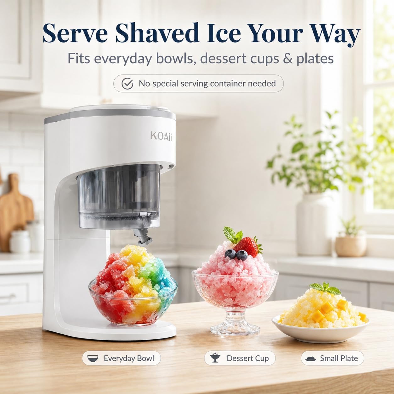 Machine à granita, machine électrique à glace pilée avec 5 moules à glaçons réutilisables, machine à glace pour comptoir pour enfants et famille, texture réglable pour granités, boissons glacées et fêtes