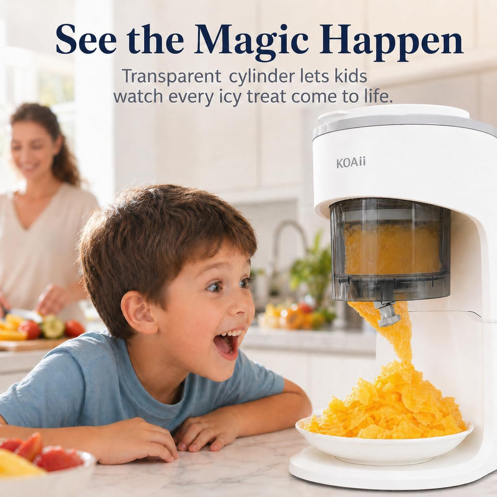 Machine à granita, machine électrique à glace pilée avec 5 moules à glaçons réutilisables, machine à glace pour comptoir pour enfants et famille, texture réglable pour granités, boissons glacées et fêtes