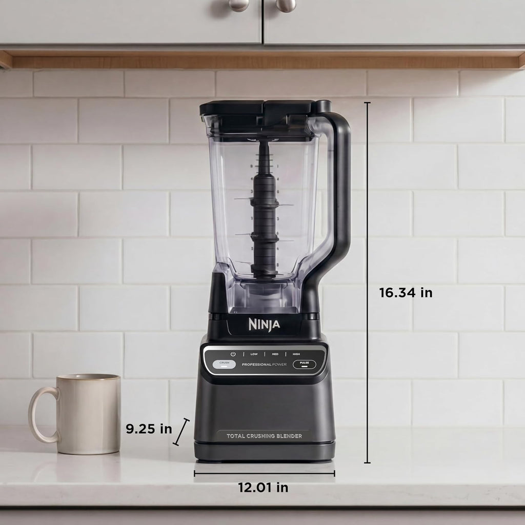 Mixeur Professionnel Ninja 2.0 | Pour Smoothies, Boissons, Broyeur, Broyeur à Glace | Technologie Total Crushing, Programme Auto-iQ, Puissance 1200W, Pichet XL 2,1 L | Gris Foncé | BR201AMZ