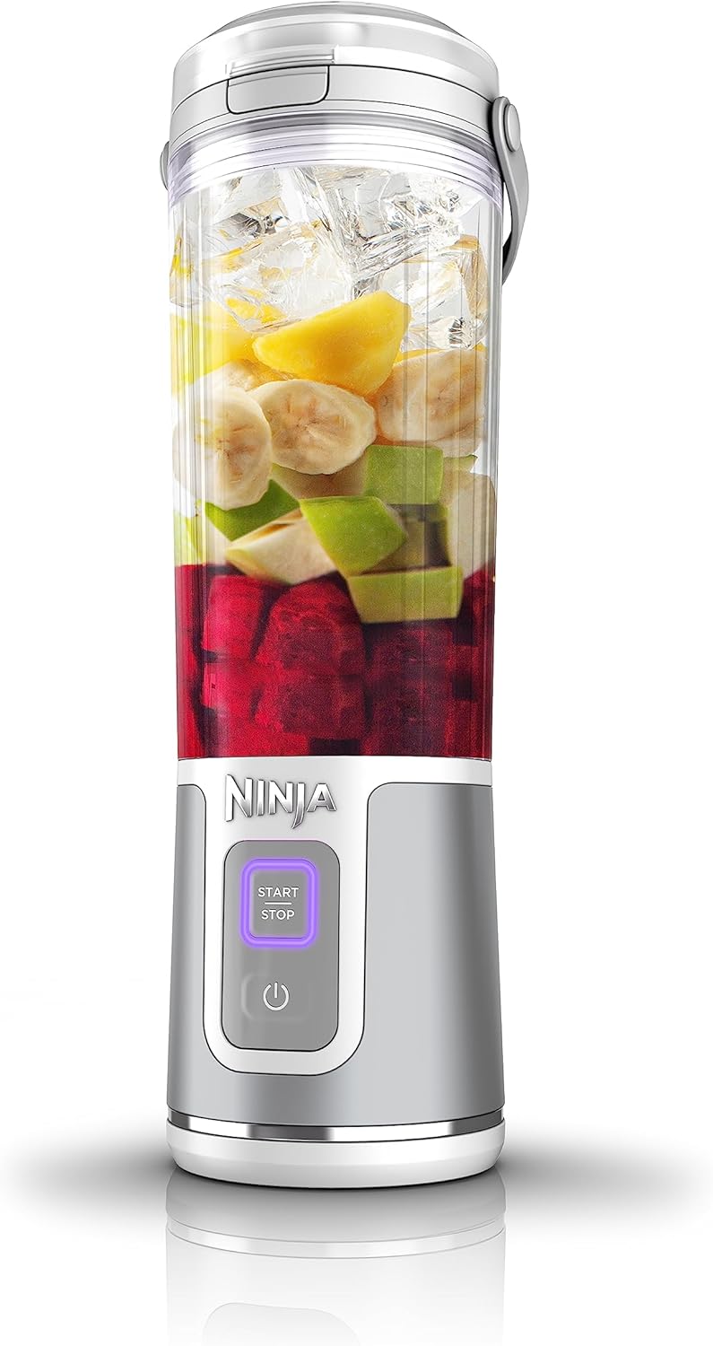 Mélangeur portatif Ninja BC151CR Blast, sans fil, bol de 530 ml, mélangeur personnel pour boissons frappées et smoothies, sans BPA, couvercle antifuite et bec verseur, rechargeable par USB-C, pièces lavables au lave-vaisselle, rouge canneberge
