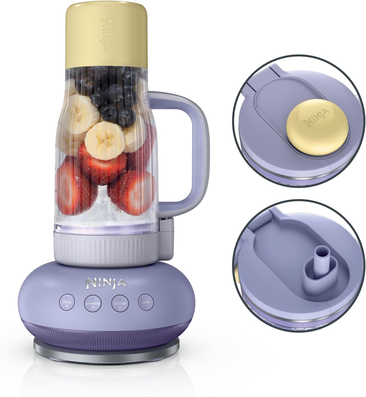 Ninja Blendboss™ | Personal Blender for Smoothies & Frozen Drinks | 26oz Travel Tumbler with LeakProof Lid, Chug Spout & Detachable Straw | Auto-iQ Technology | Watermelon Bubble Gum | DB351GN