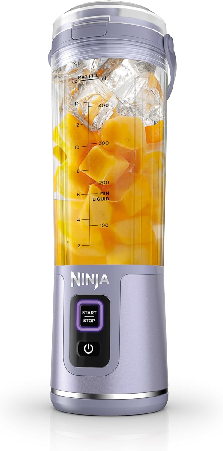 Mélangeur portatif Ninja BC151CR Blast, sans fil, bol de 530 ml, mélangeur personnel pour boissons frappées et smoothies, sans BPA, couvercle antifuite et bec verseur, rechargeable par USB-C, pièces lavables au lave-vaisselle, rouge canneberge