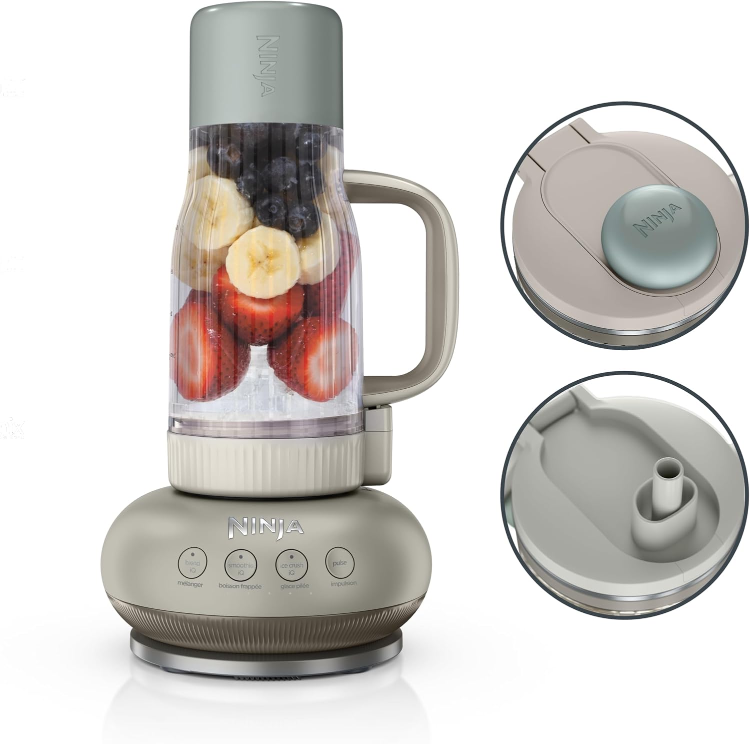 Ninja Blendboss™ | Personal Blender for Smoothies & Frozen Drinks | 26oz Travel Tumbler with LeakProof Lid, Chug Spout & Detachable Straw | Auto-iQ Technology | Watermelon Bubble Gum | DB351GN
