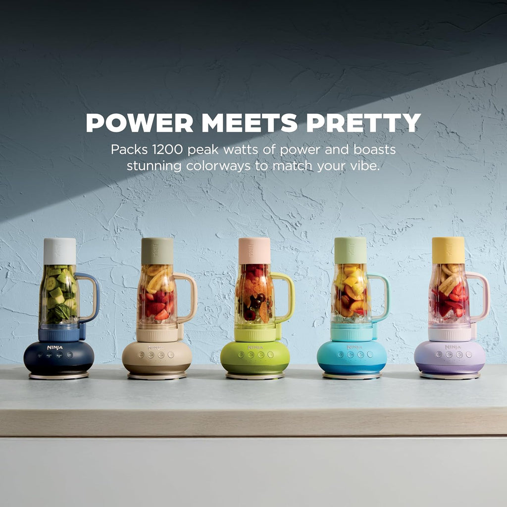 Ninja Blendboss™ | Mixeur personnel pour smoothies et boissons glacées | Gobelet de voyage de 769 ml avec couvercle étanche, bec verseur et paille détachable | Technologie Auto-iQ | Pastèque Bubble Gum | DB351GN