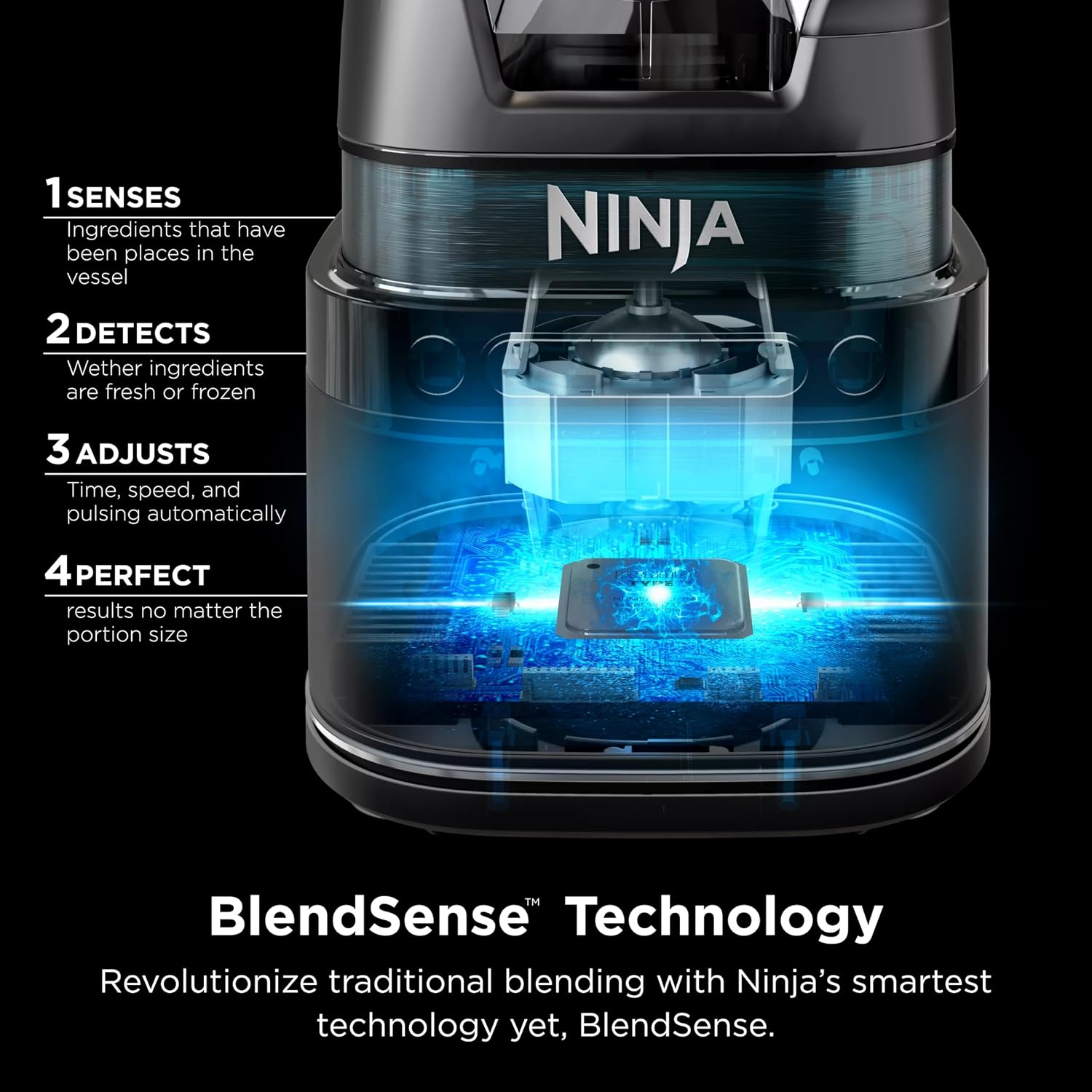 Mélangeur pleine grandeur Ninja tout-en-un | Idéal pour les smoothies, les boissons glacées, les laits frappés, les hachoirs à légumes et plus encore | Technologie BlendSense | Pichet de 72 oz. | Puissance de pointe de 1800 watts | Argent | TB201