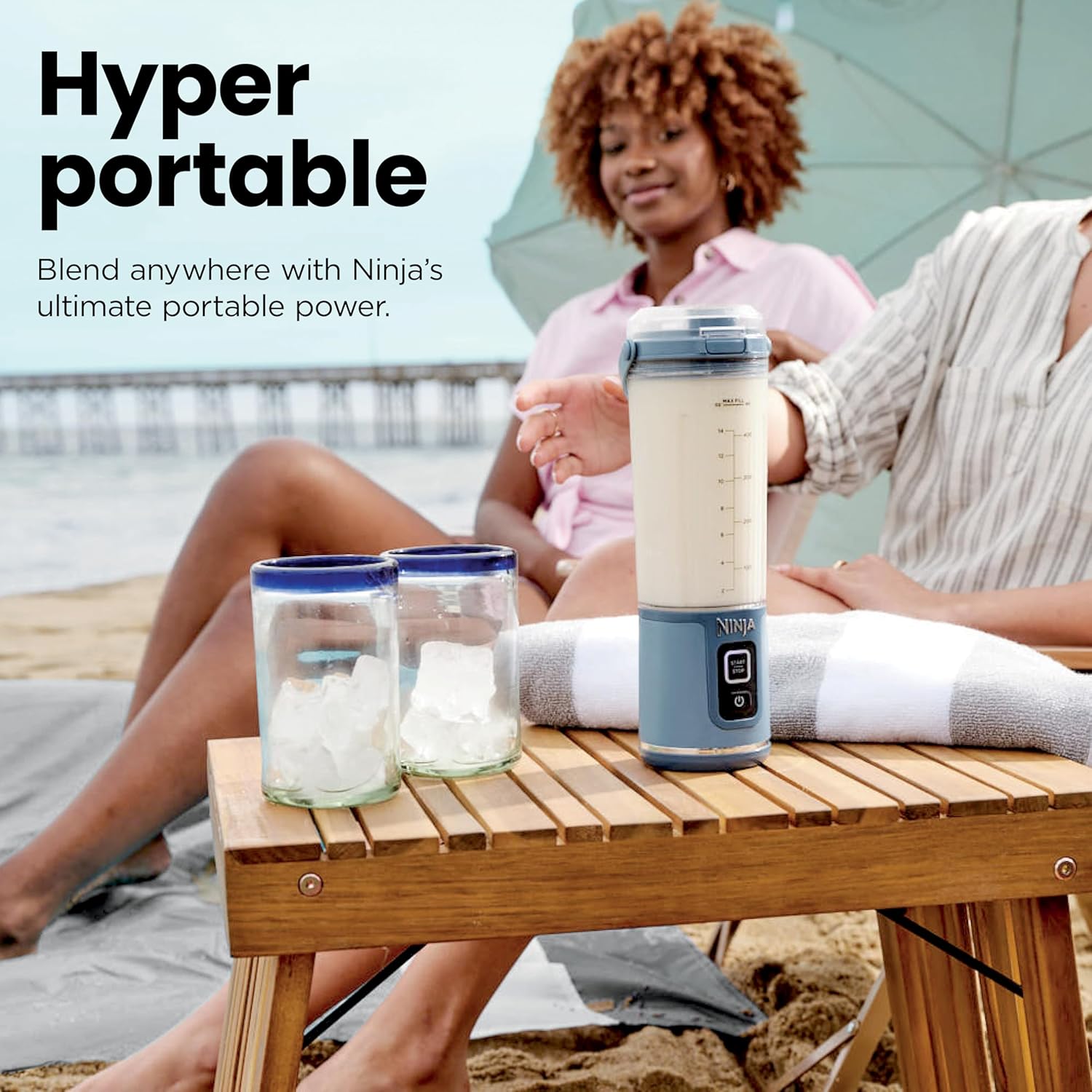 Mélangeur portatif Ninja BC151CR Blast, sans fil, bol de 530 ml, mélangeur personnel pour boissons frappées et smoothies, sans BPA, couvercle antifuite et bec verseur, rechargeable par USB-C, pièces lavables au lave-vaisselle, rouge canneberge