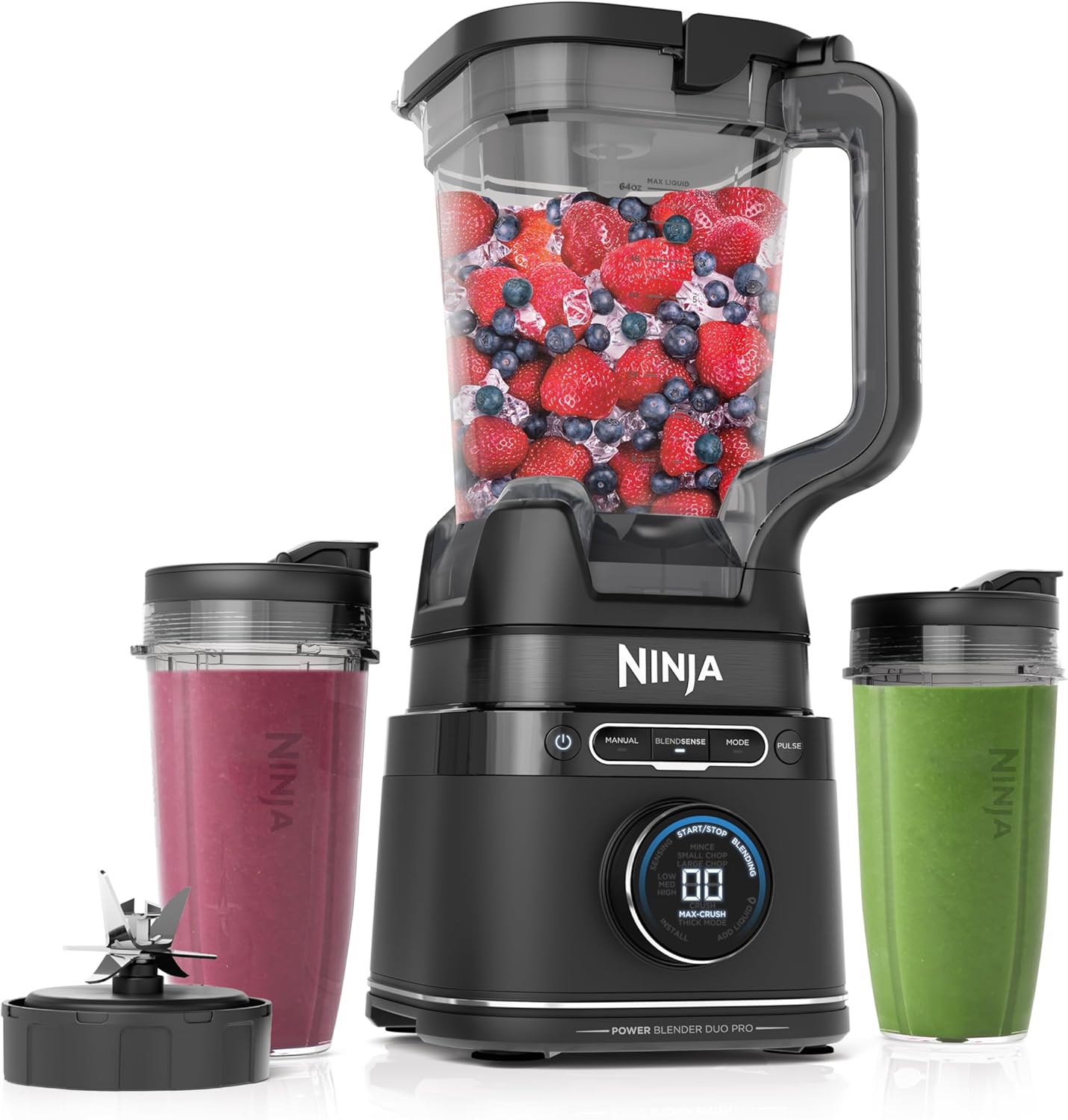 Ninja Full Size Blender I All-in-One | Best for Smoothies, Frozen Drinks, Shakes, Veggie Chopper & More | BlendSense Technology I 72 oz. Pitcher | 1800 Peak Watt | Silver | TB201
