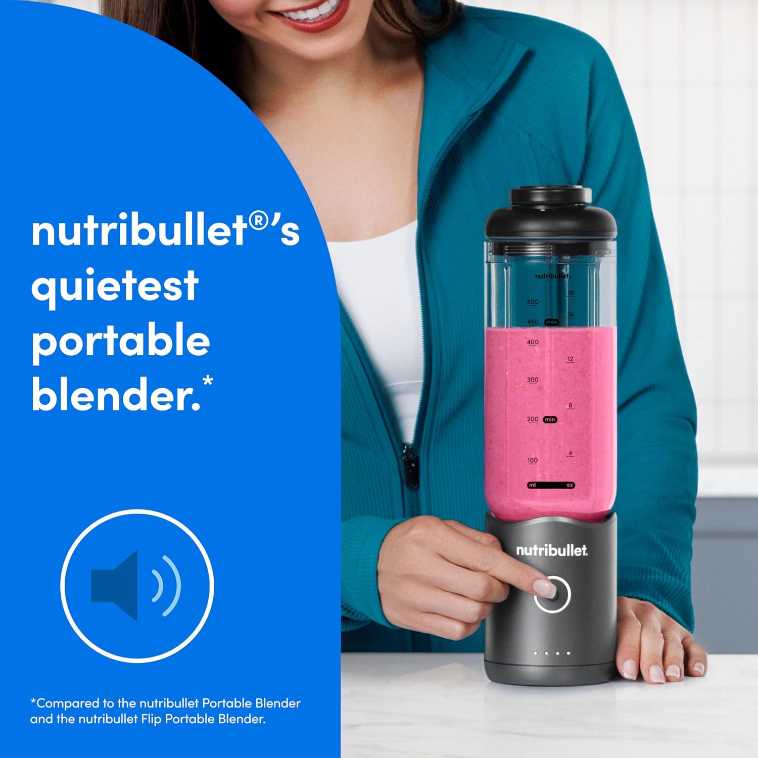 nutribullet Flex Mixeur Portable NBPB50200, Gris Métal
