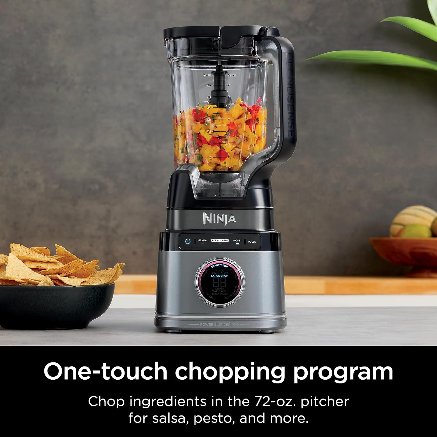 Mélangeur pleine grandeur Ninja tout-en-un | Idéal pour les smoothies, les boissons glacées, les laits frappés, les hachoirs à légumes et plus encore | Technologie BlendSense | Pichet de 72 oz. | Puissance de pointe de 1800 watts | Argent | TB201
