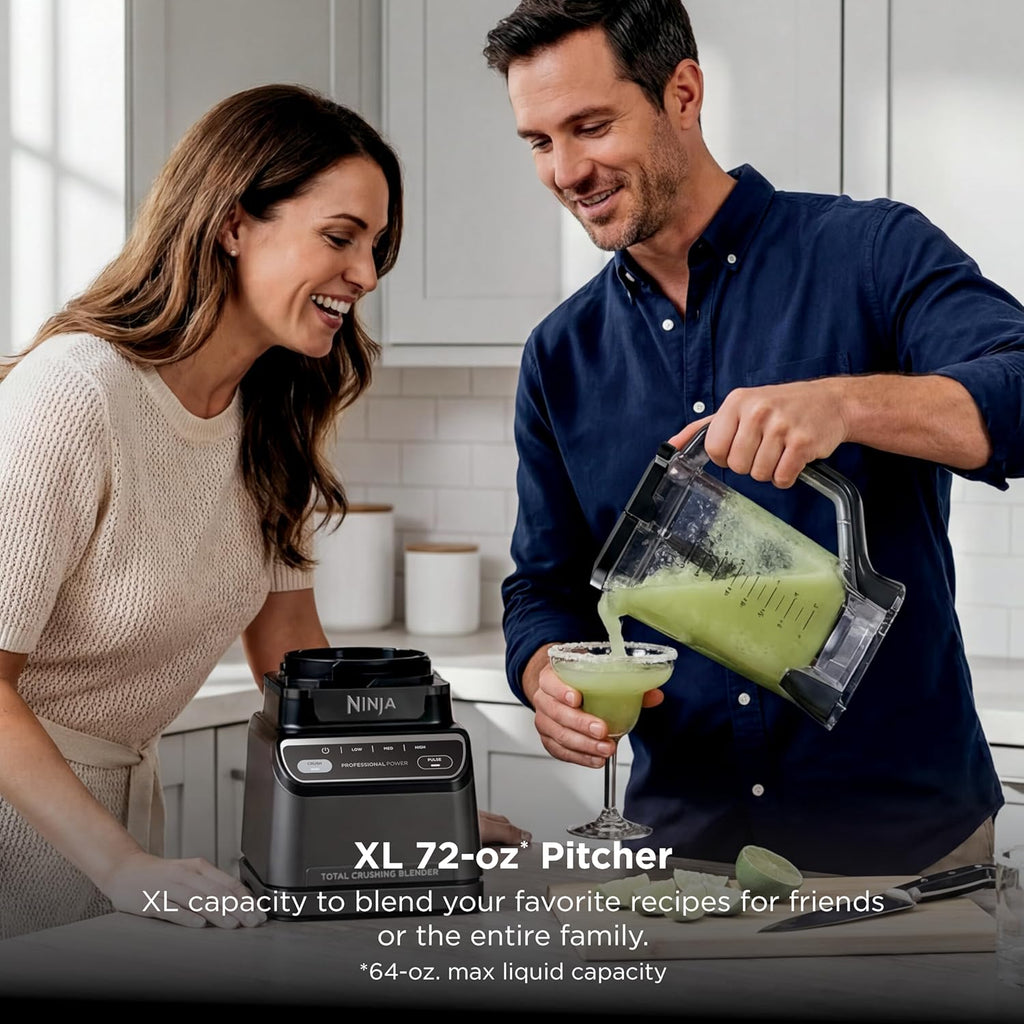 Mixeur Professionnel Ninja 2.0 | Pour Smoothies, Boissons, Broyeur, Broyeur à Glace | Technologie Total Crushing, Programme Auto-iQ, Puissance 1200W, Pichet XL 2,1 L | Gris Foncé | BR201AMZ