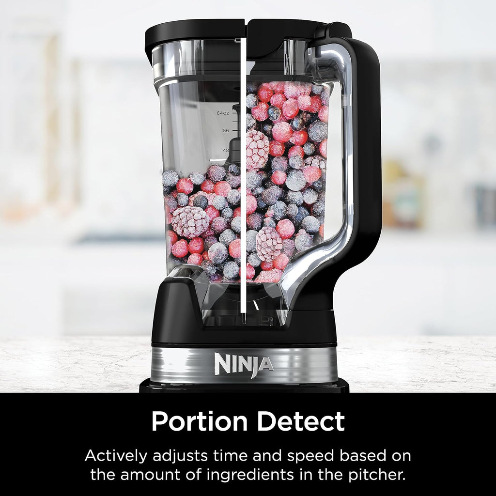 Mélangeur pleine grandeur Ninja tout-en-un | Idéal pour les smoothies, les boissons glacées, les laits frappés, les hachoirs à légumes et plus encore | Technologie BlendSense | Pichet de 72 oz. | Puissance de pointe de 1800 watts | Argent | TB201