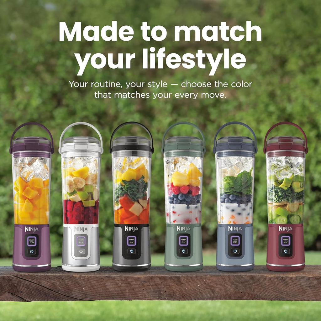 Mélangeur portatif Ninja BC151CR Blast, sans fil, bol de 530 ml, mélangeur personnel pour boissons frappées et smoothies, sans BPA, couvercle antifuite et bec verseur, rechargeable par USB-C, pièces lavables au lave-vaisselle, rouge canneberge