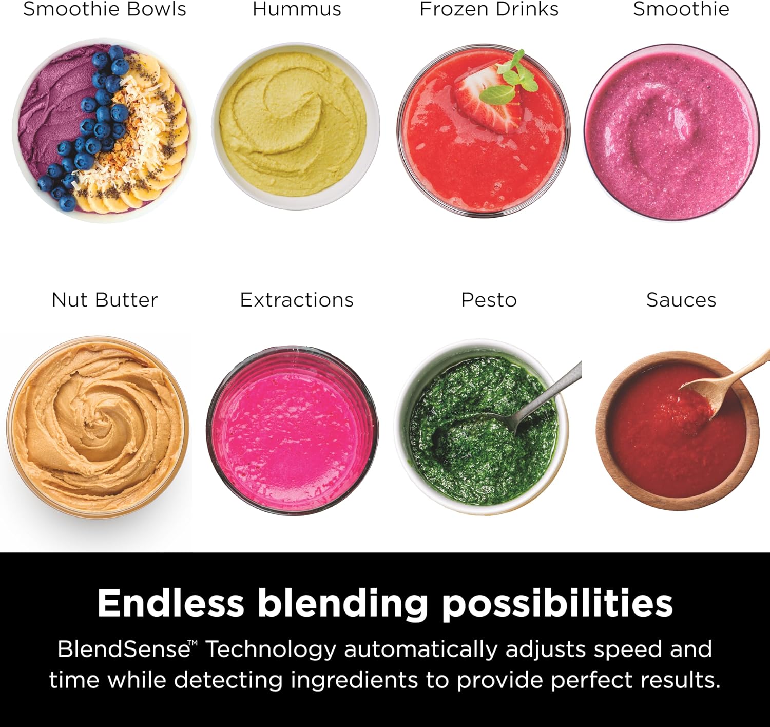 Mélangeur pleine grandeur Ninja tout-en-un | Idéal pour les smoothies, les boissons glacées, les laits frappés, les hachoirs à légumes et plus encore | Technologie BlendSense | Pichet de 72 oz. | Puissance de pointe de 1800 watts | Argent | TB201