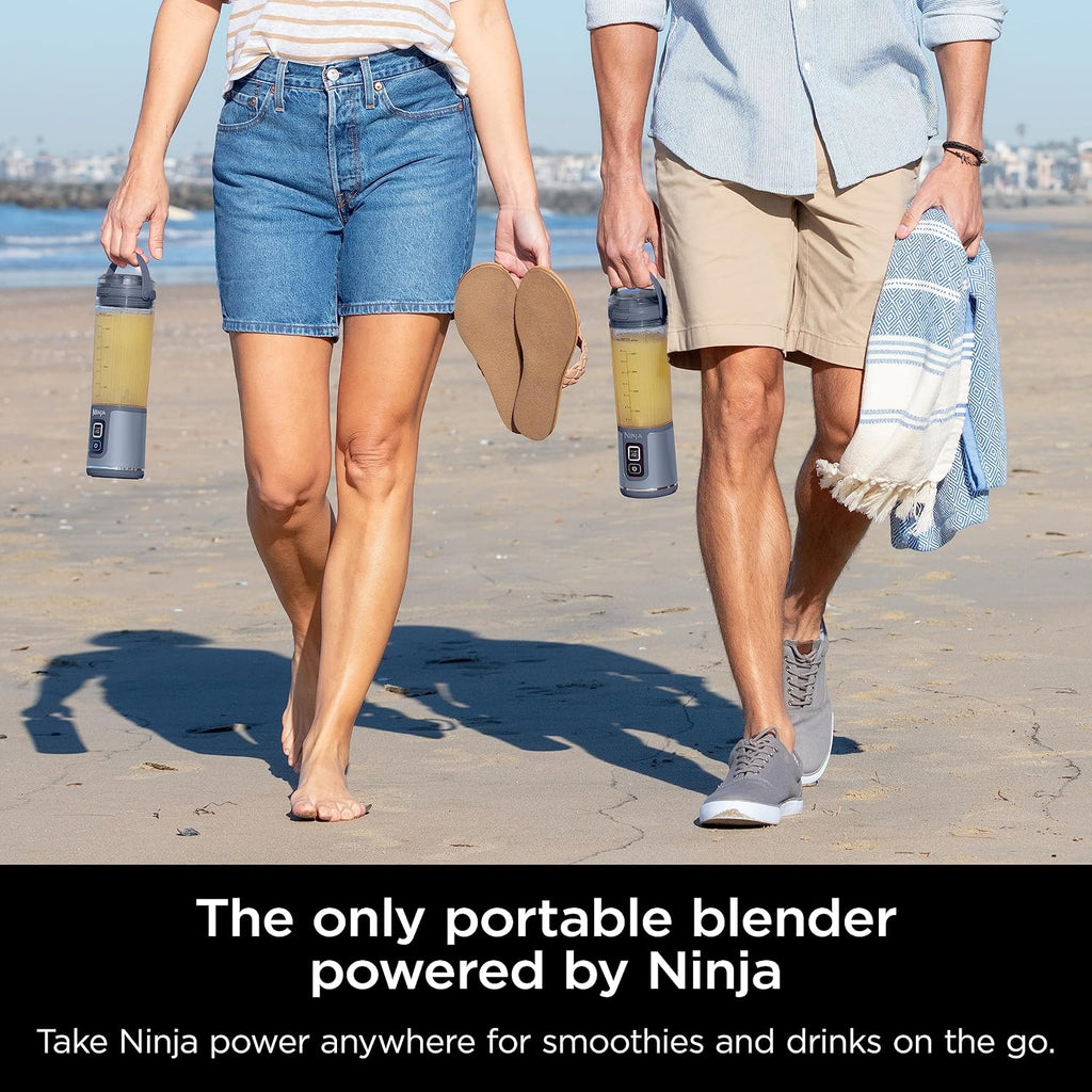 Mixeur portable Ninja BC151NV Blast, sans fil, récipient de 530 ml, mixeur personnel pour shakes et smoothies, sans BPA, couvercle étanche et bec verseur, rechargeable par USB-C, lavable au lave-vaisselle, bleu jean (reconditionné)